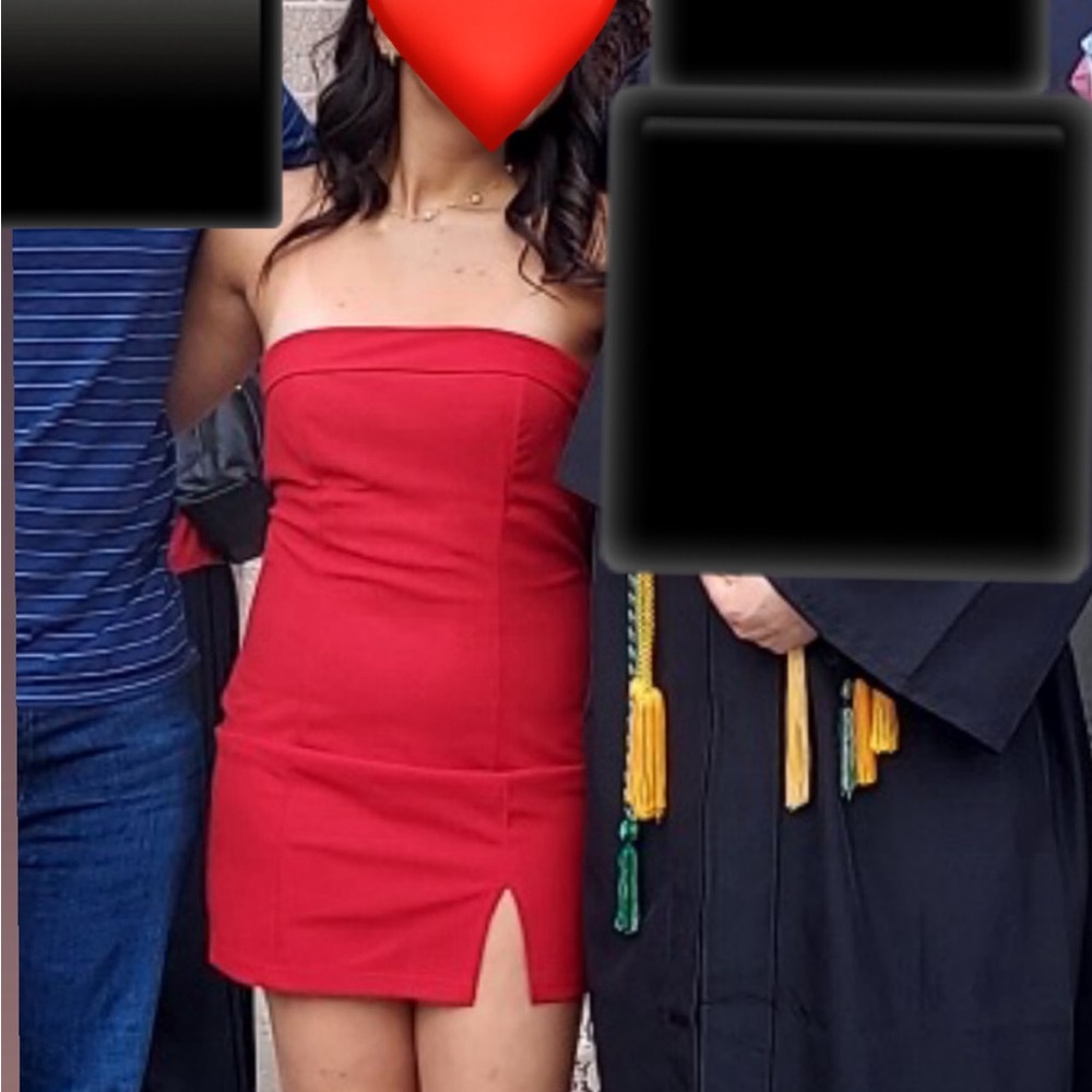 Elegant Red Strapless Dress